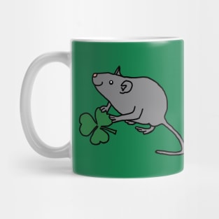 St Patricks Day Rat with Shamrock Mug